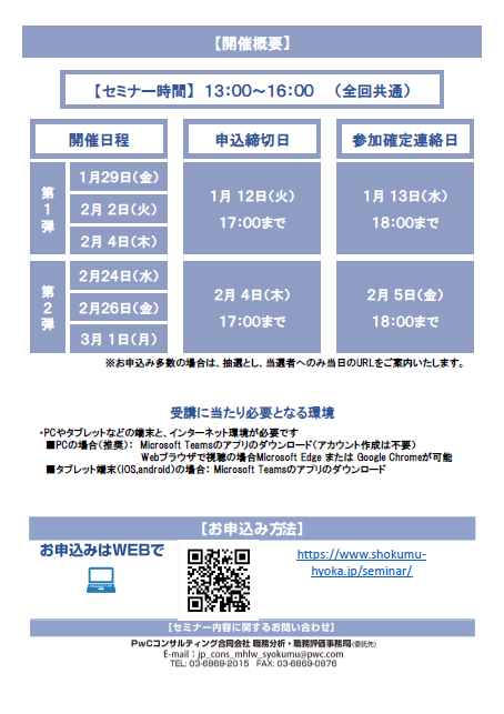 職務分析・職務評価コンサルティング技術普及セミナー(裏)